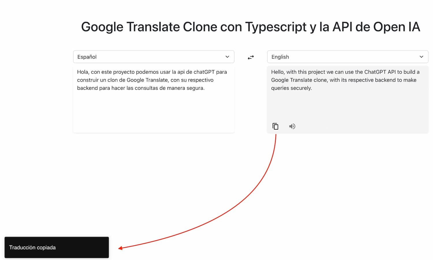 Google translate clone demo app pic 1